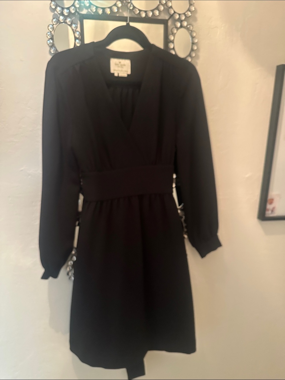 kate spade Black Long-Sleeve Wrap-Style Dress - Picture 1 of 9